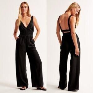 NWT Abercrombie & Fitch Open Back Black Jumpsuit